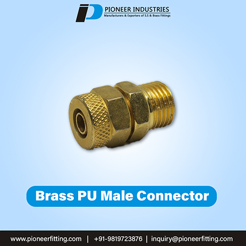 Brass PU Male Connector