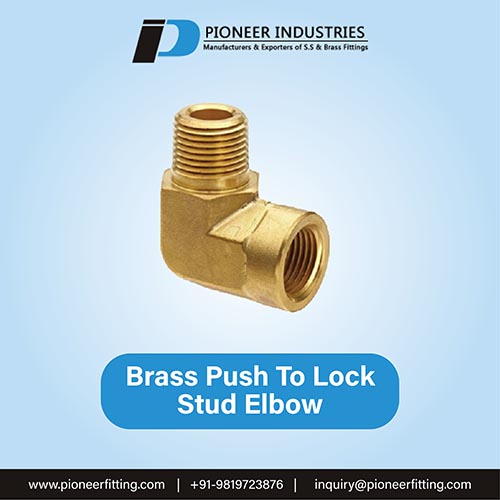 Brass Push to Lock Stud Elbow