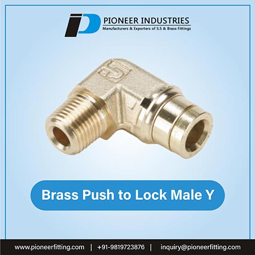 Brass Push to Lock Male Y