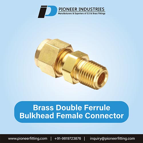 Brass Double Ferrule Bulkhead Female Connector