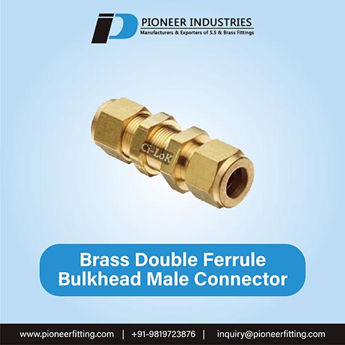 Brass Double Ferrule Bulkhead Male Connector
