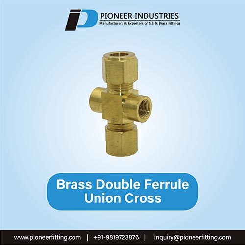 Brass Double Ferrule Union Cross