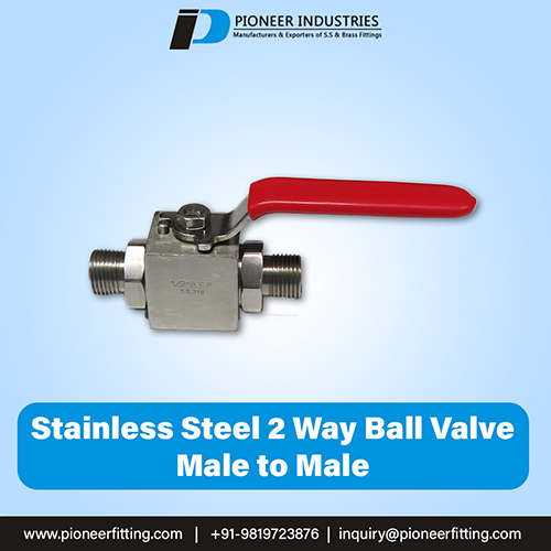 Stainless Steel 2-Way Ball Valve Male to Male