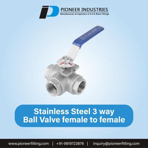 Stainless Steel 3-Way Ball Valve Female to Female