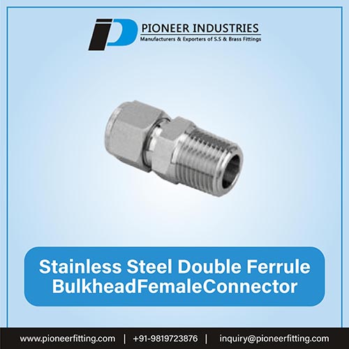 Stainless Steel Double Ferrule Bulkhead Female Connector
