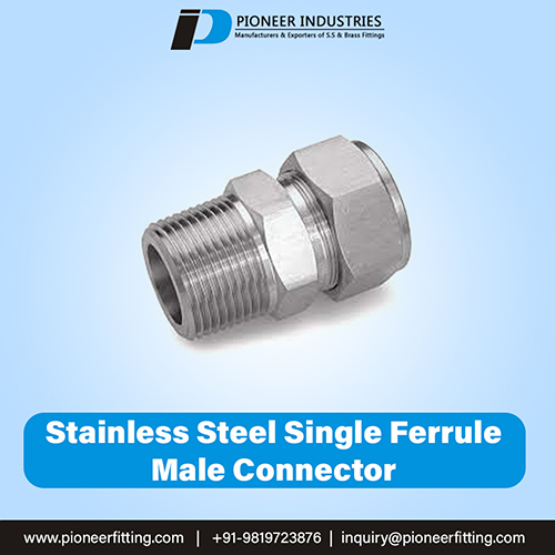 Stainless Steel Single Ferrule Male Connector
