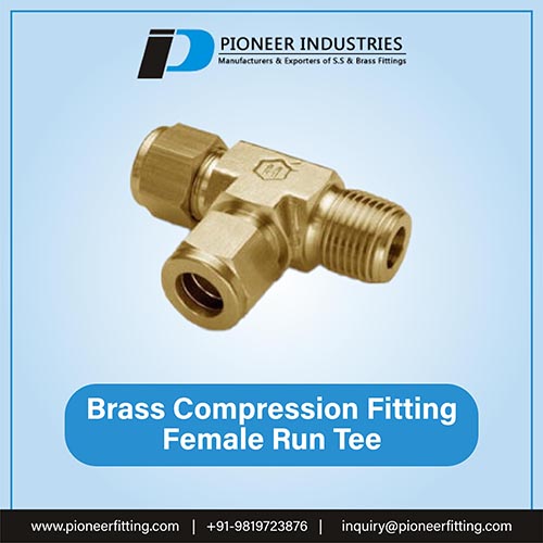 Brass Compression Fitting Female Run Tee