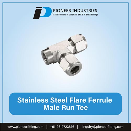 Stainless Steel Flare Ferrule Male Run Tee