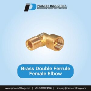 Brass Double Ferrule Female Elbow