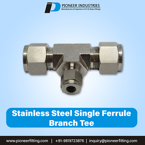 Stainless Steel Single Ferrule Male Branch Tee